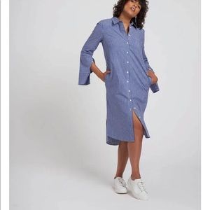 Summer Shirtdress in Banker Stripe Blue